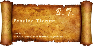 Baszler Tirzusz névjegykártya